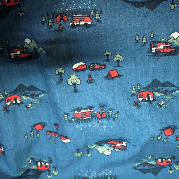 Duluth Trading Company Men's Popover Short Sleeve Shirt w/ Camping Print, Medium - Picture 7 of 7